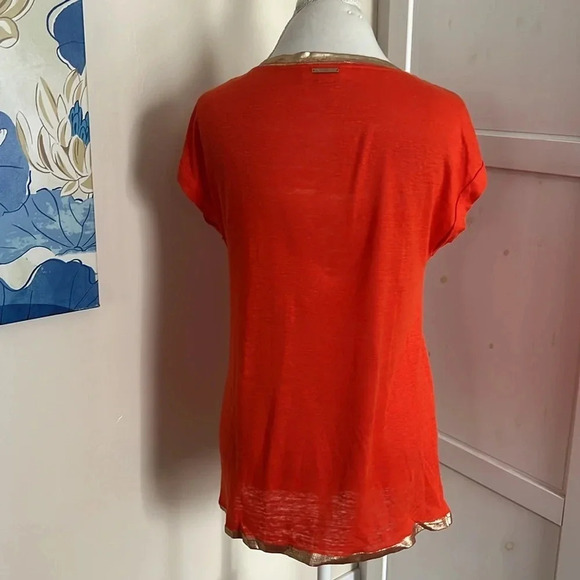Michael Michael Kors Orange and Gold T-Shirt - Size M - Picture 7 of 8